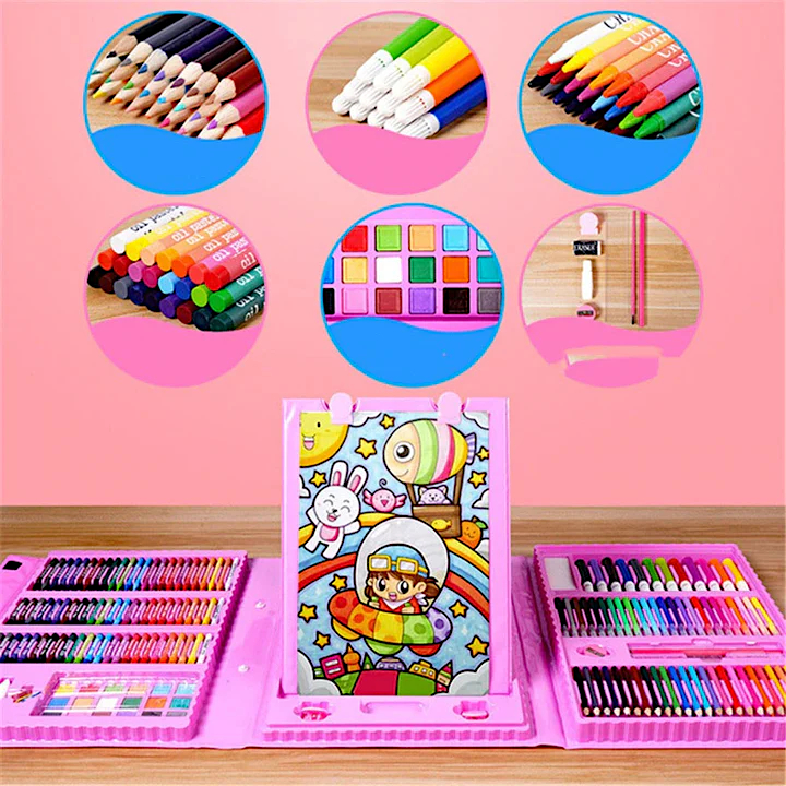 KreativitätsBox | 6-in-1 Kunst- & Kreativitätsset Für Kinder - 208 Teile