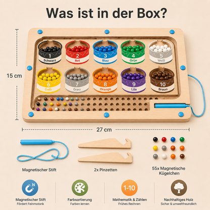 Montessori | Magnetisches Zählbrett Aus Holz Für Kinder
