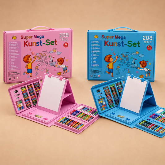 KreativitätsBox | 6-in-1 Kunst- & Kreativitätsset Für Kinder - 208 Teile