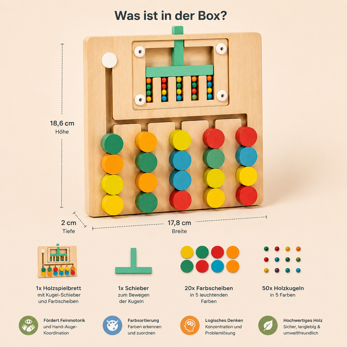 MontiPlay | Montessori Logik-Sortierspiel Aus Holz