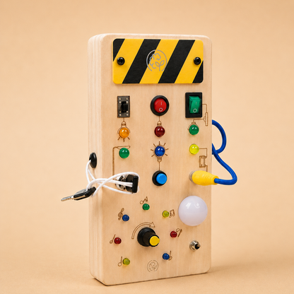 SwitchPlay - Holz-Busy-Board Für Kinder Mit Lichtschaltern