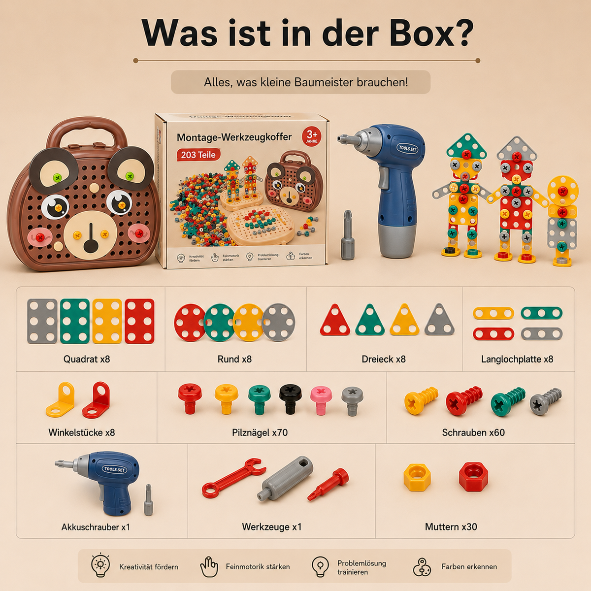 ToolBuddy | Werkzeugkasten Für Kinder Mit Elektrischem Schraubendreher