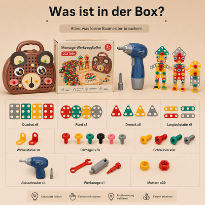 ToolBuddy | Werkzeugkasten Für Kinder Mit Elektrischem Schraubendreher