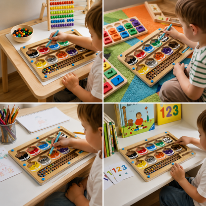 Montessori | Magnetisches Zählbrett Aus Holz Für Kinder