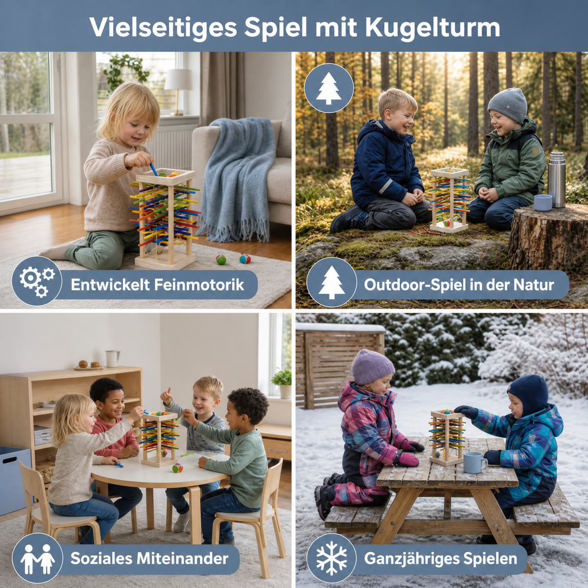 WoodStack | Montessori-Holzbrettspiel