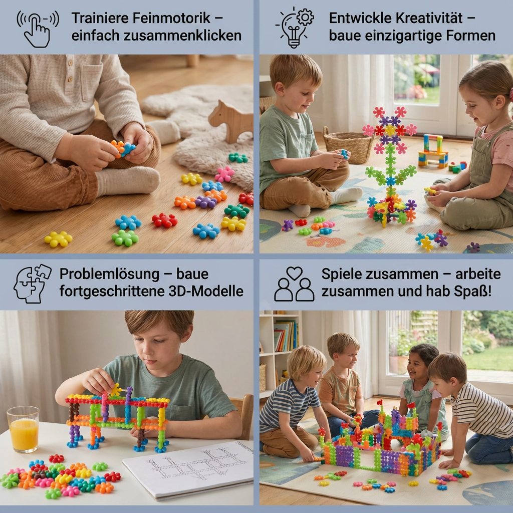 TinyTactile | Schneeflocken-Bausteine 3D-Puzzle