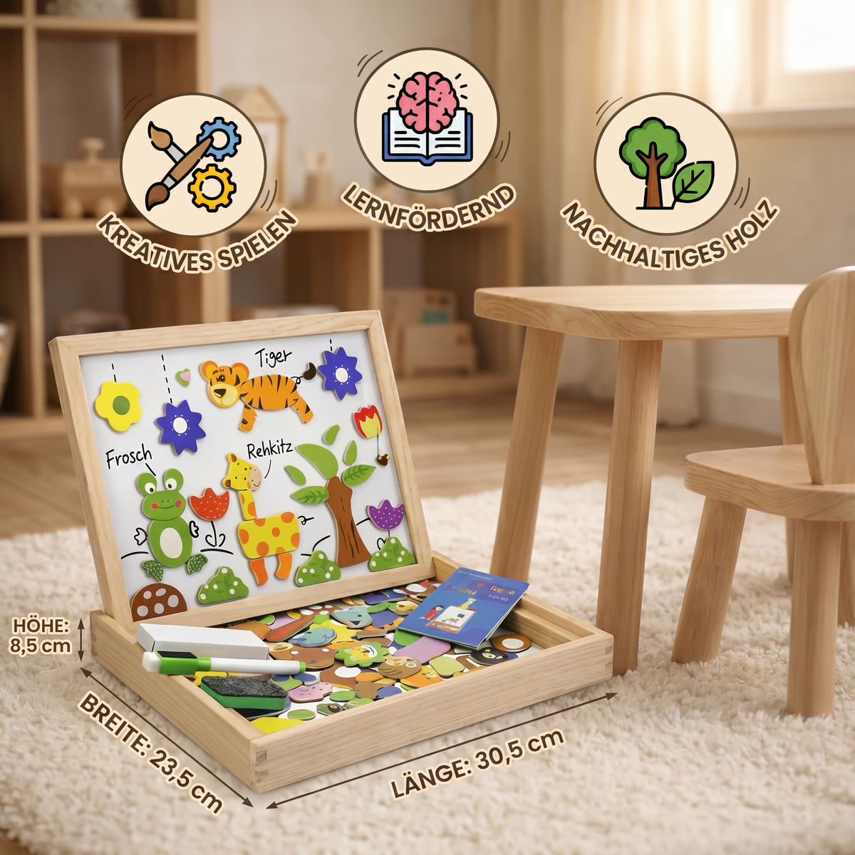 LearnBoard | 2-in-1 Montessori Magnetisches Zeichenbrett