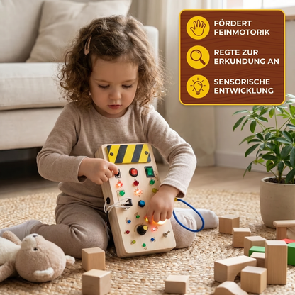 SwitchPlay - Holz-Busy-Board Für Kinder Mit Lichtschaltern