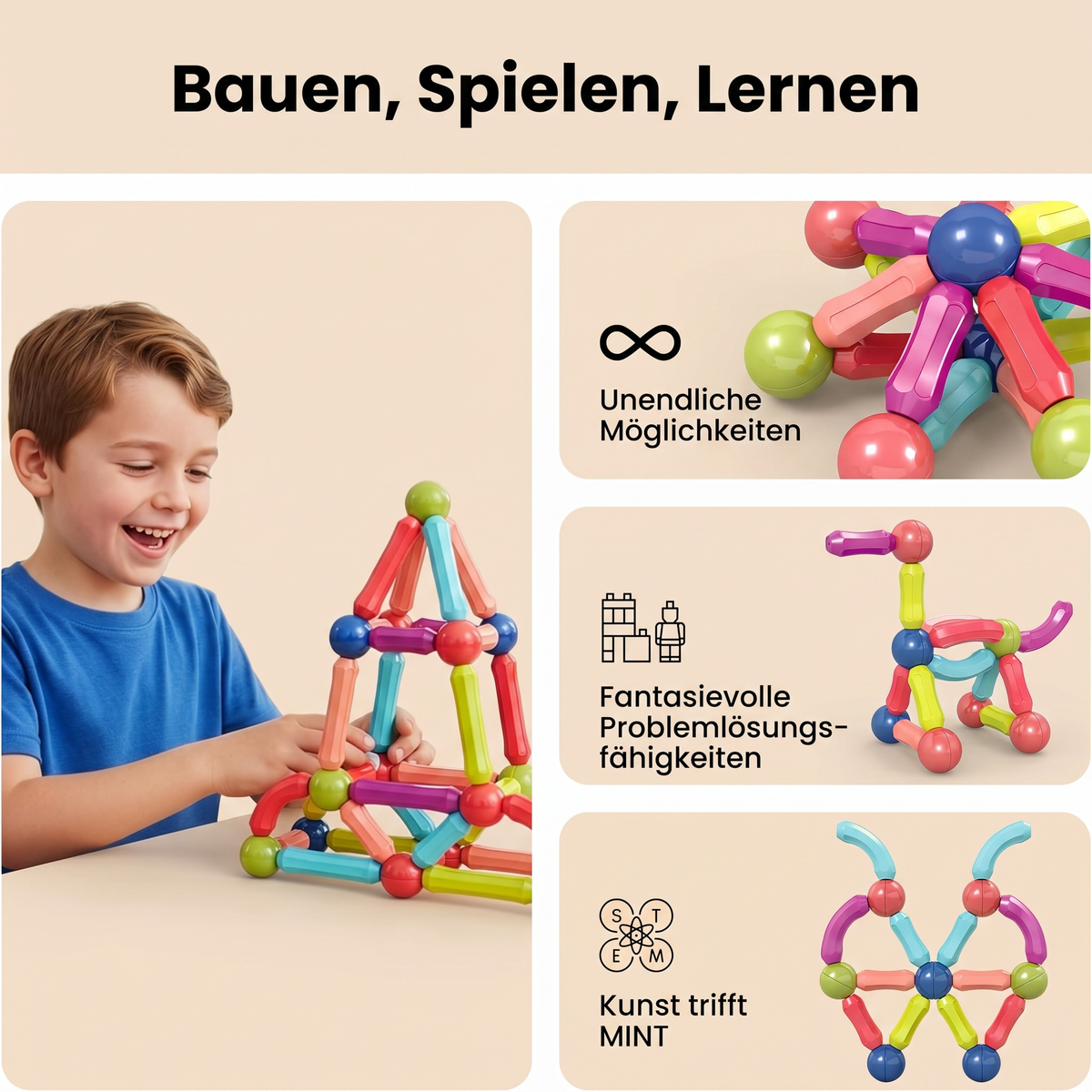 Bauzauber - Magnetisches Konstruktionsspielzeug Für Kinder