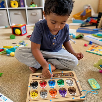 Montessori | Magnetisches Zählbrett Aus Holz Für Kinder