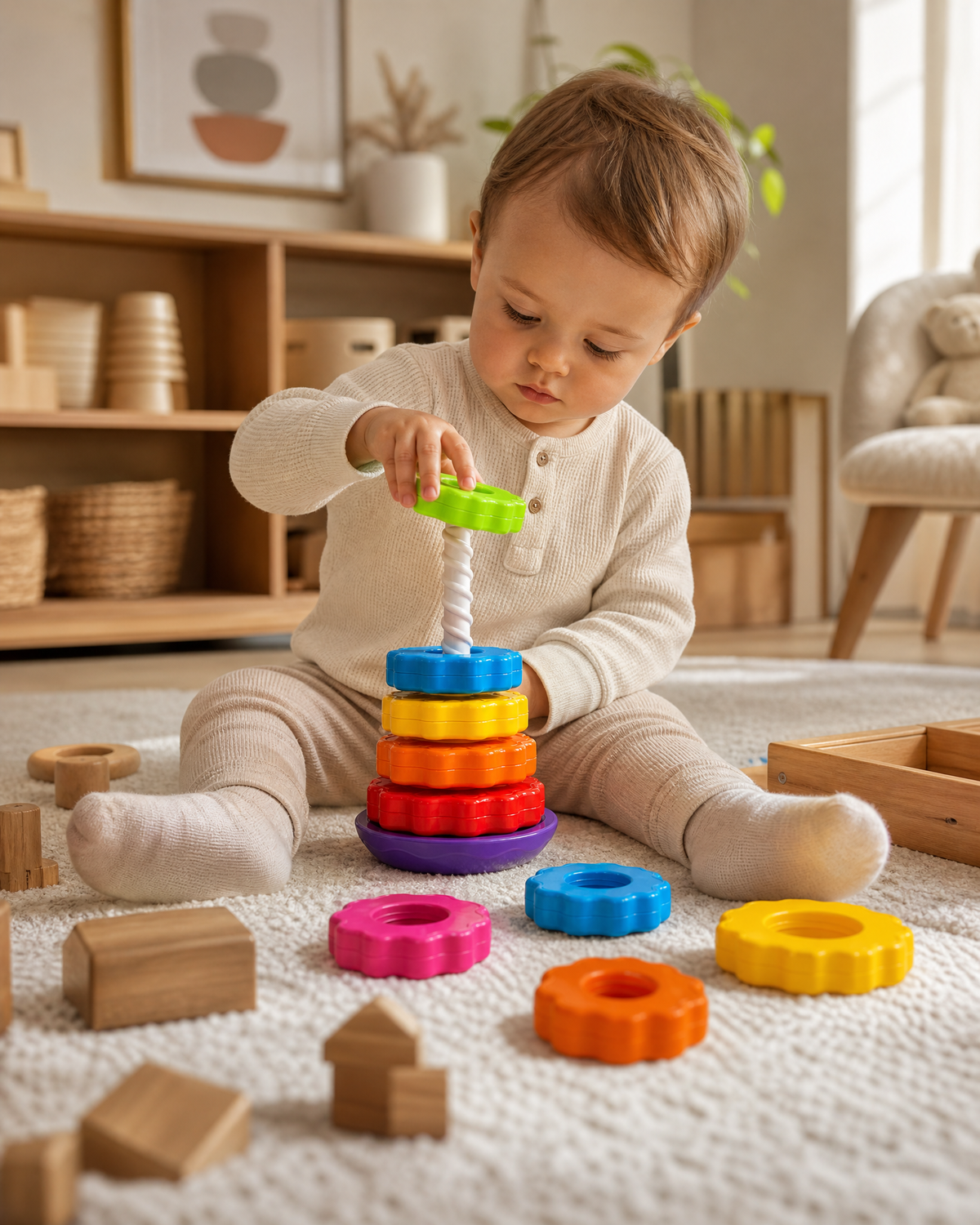 RainbowTwist - Dreh Stapelturm Für Kleinkinder