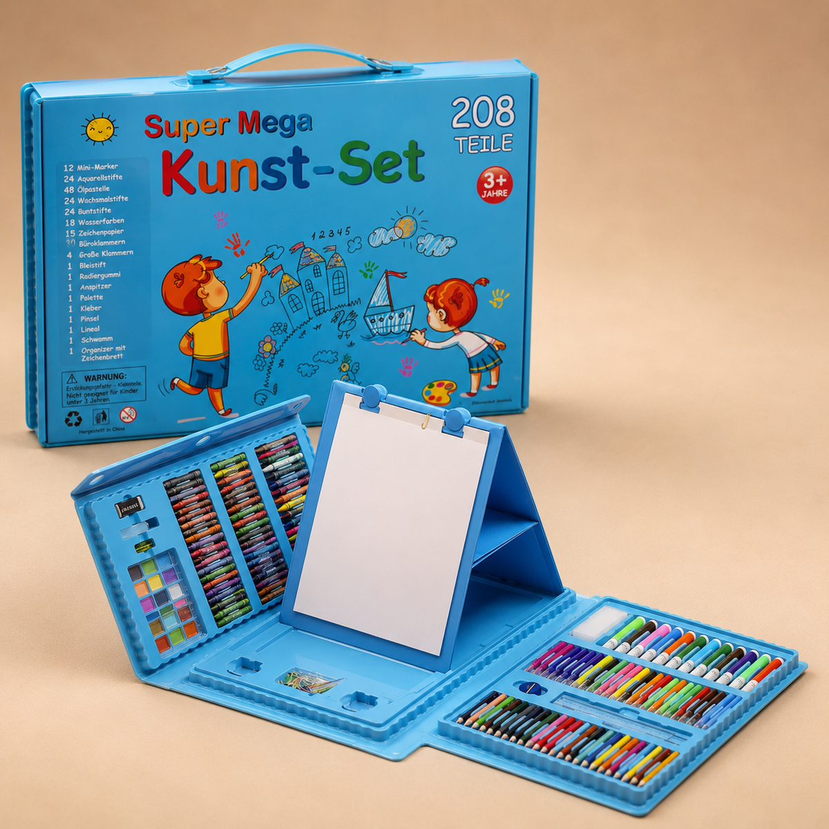 KreativitätsBox | 6-in-1 Kunst- & Kreativitätsset Für Kinder - 208 Teile