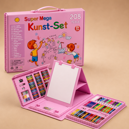 KreativitätsBox | 6-in-1 Kunst- & Kreativitätsset Für Kinder - 208 Teile