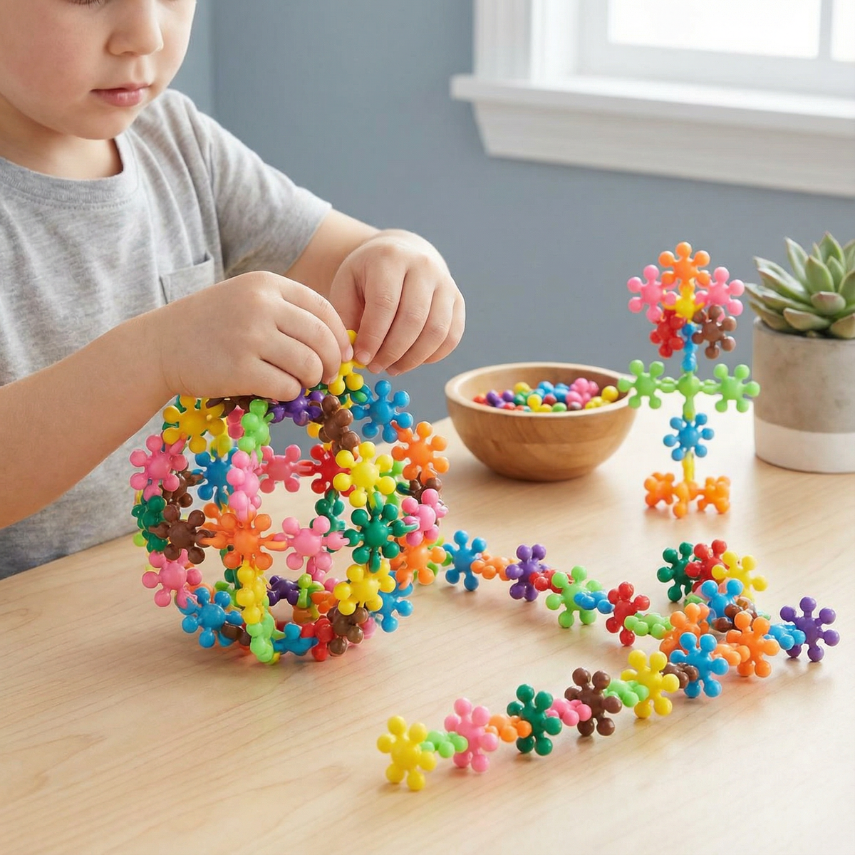 TinyTactile | Schneeflocken-Bausteine 3D-Puzzle
