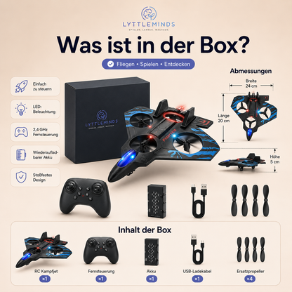 Himmelsflieger - Ferngesteuerter LED-Jet für Kinder